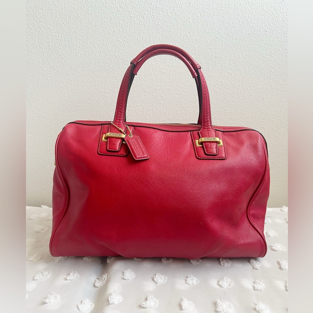 Coach Red Taylor Leather Satchel Bag